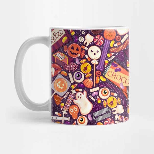 Creepy Halloween Candy on Purple by Spookish Delight